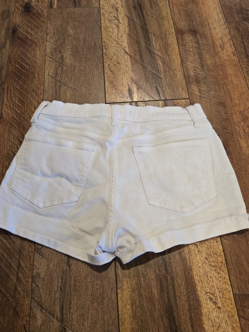 Women's White High-Rise Cotton-Blend Jean Shorts - Picture 2 of 4